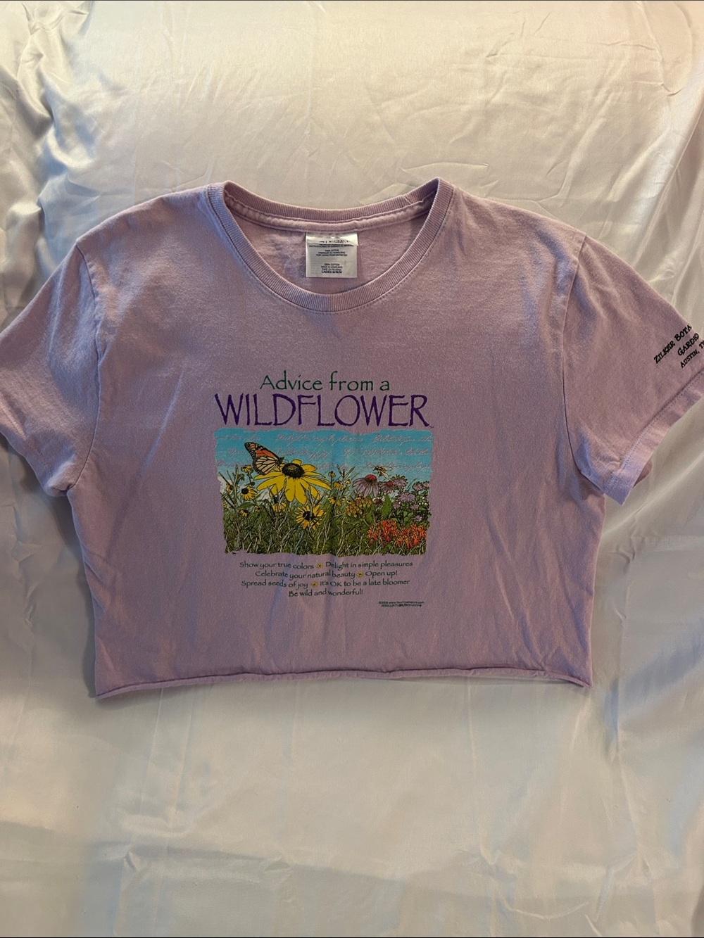 Advice from a Wildflower Lilac Crop Tee